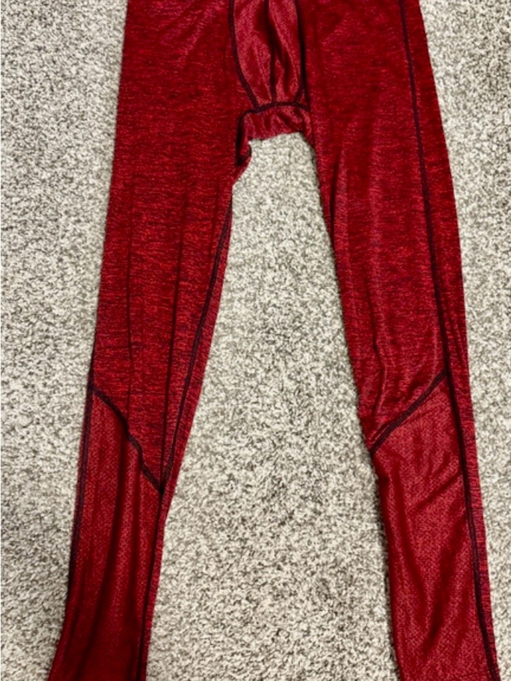 American Eagle Outfitters Men's Red Marled Joggers with Contrast Stitch
